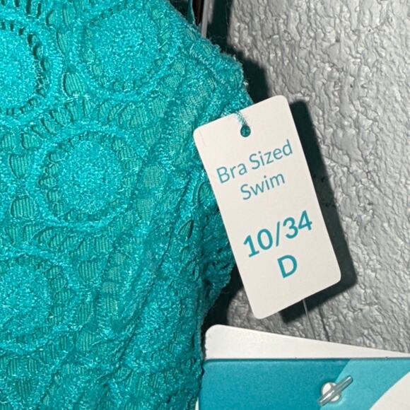 Coco Reef Womens Cameo Halter Bikini To Aqua Marine 10/ 34D, $80 - Picture 4 of 9